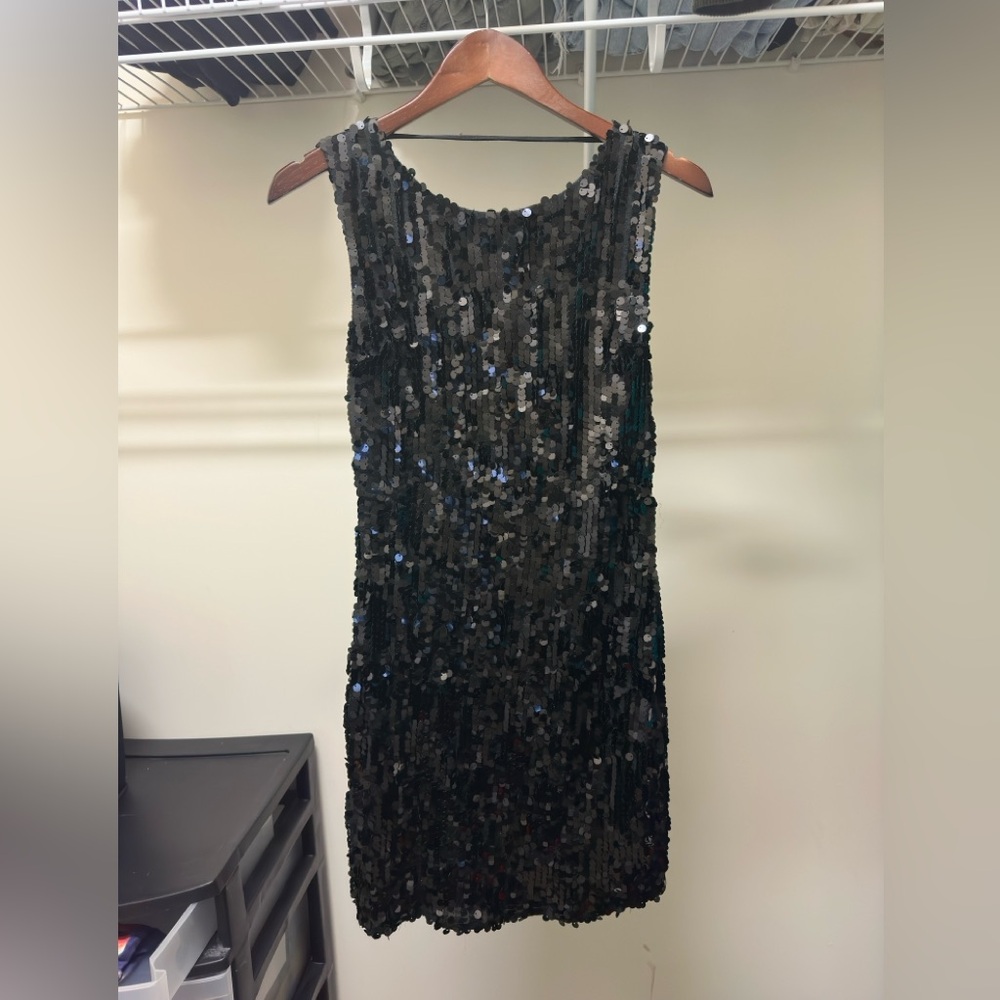 Black sequin mini dress